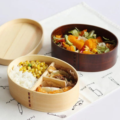 Boîte Bento Japonaise En Bois Style Vagues