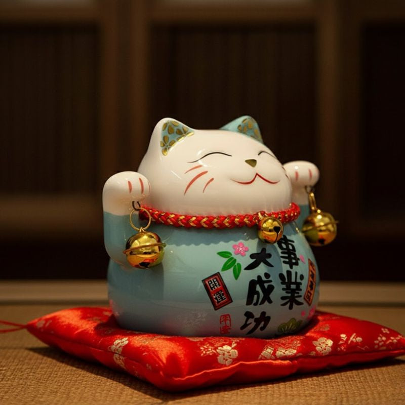 Maneki Neko Chat En Céramique 11 cm
