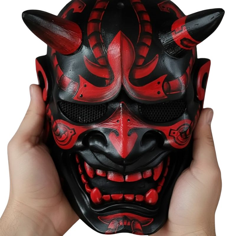Masque Samouraï Japonais En Démon Sculptés