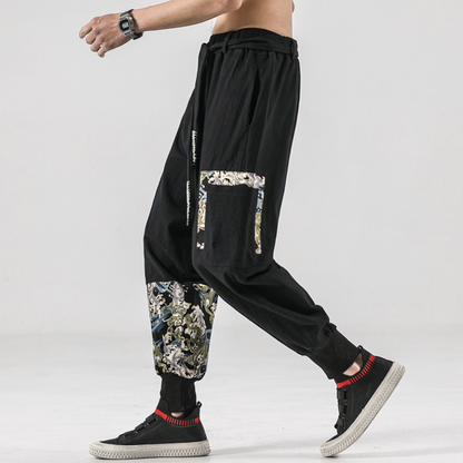 Pantalon Japonais Sarouel Homme Coupe Ample Imprimée