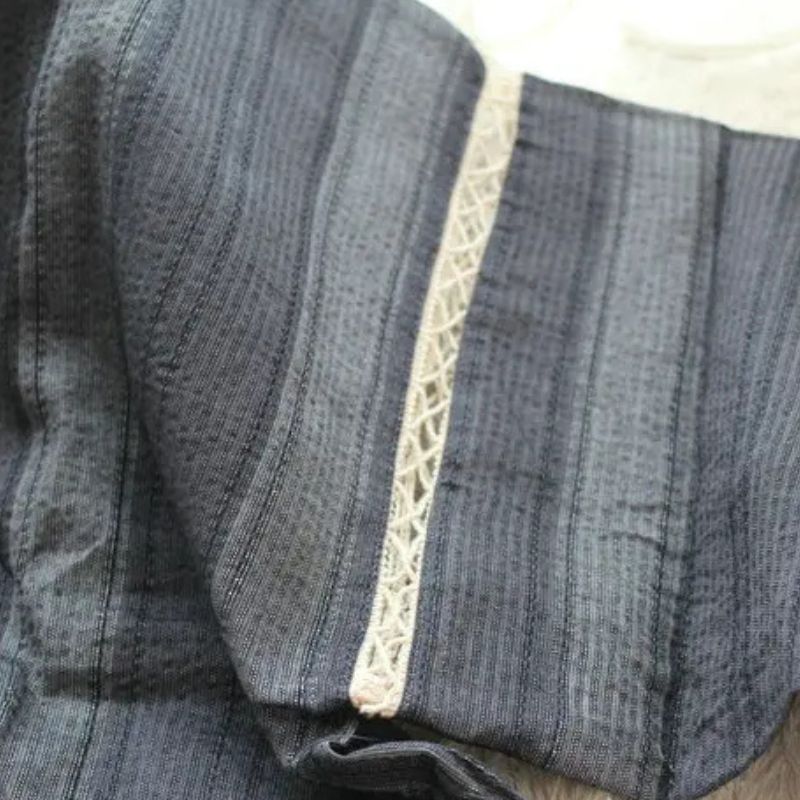Jinbei Homme Japonais Rayé en Ensemble Veste Et Short
