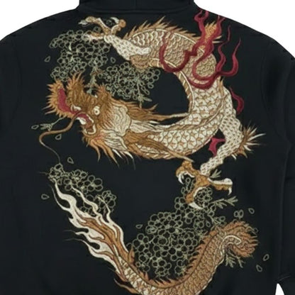 Sweat Japonais Zippé Avec Motif Dragon Traditionnel