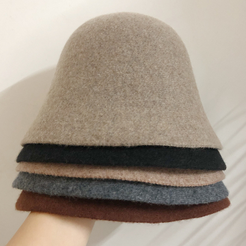 Chapeau Streetwear Style Bucket En Laine