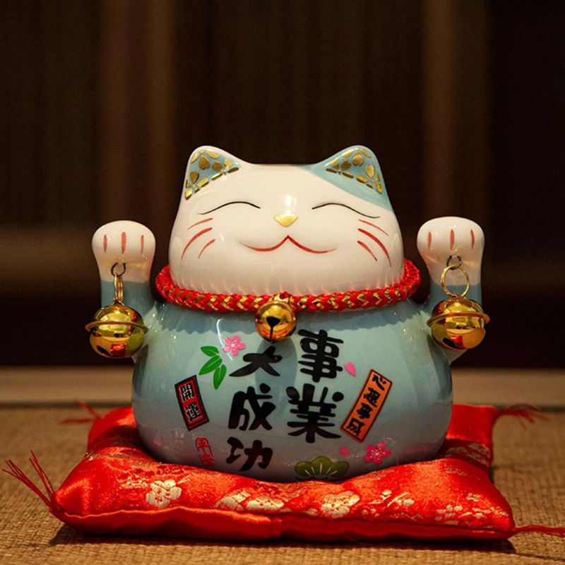 Maneki Neko Chat En Céramique 11 cm