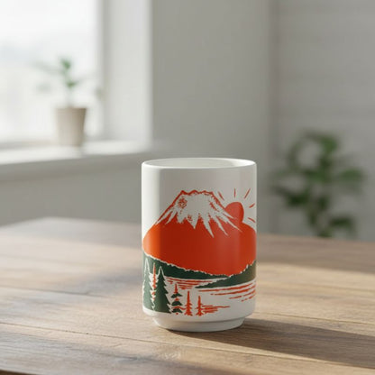 Tasse Japonaise À Illustration Mont Fuji