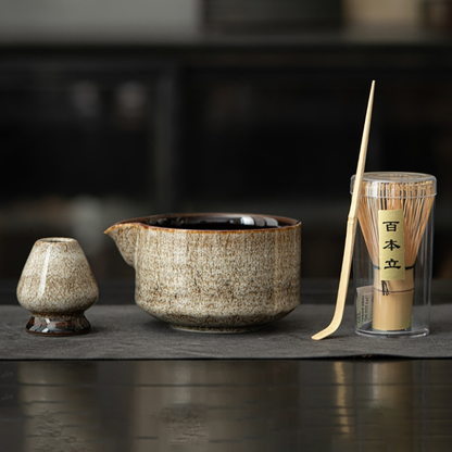 Kit Matcha Pour Préparation Du Thé Vert en 4 Pièces