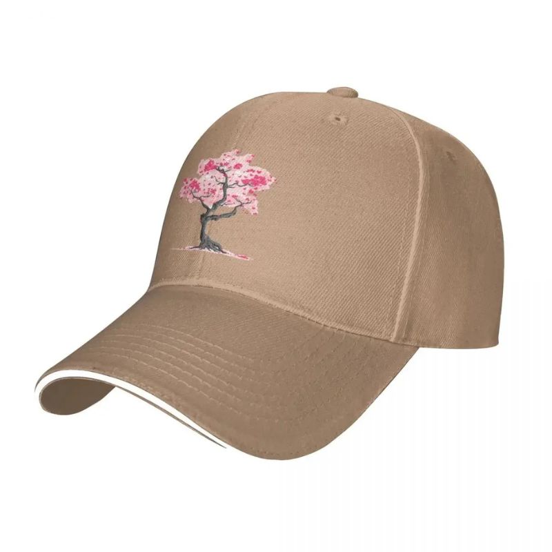 Casquette Japonaise Blanche Avec Motif Cerisier Sakura