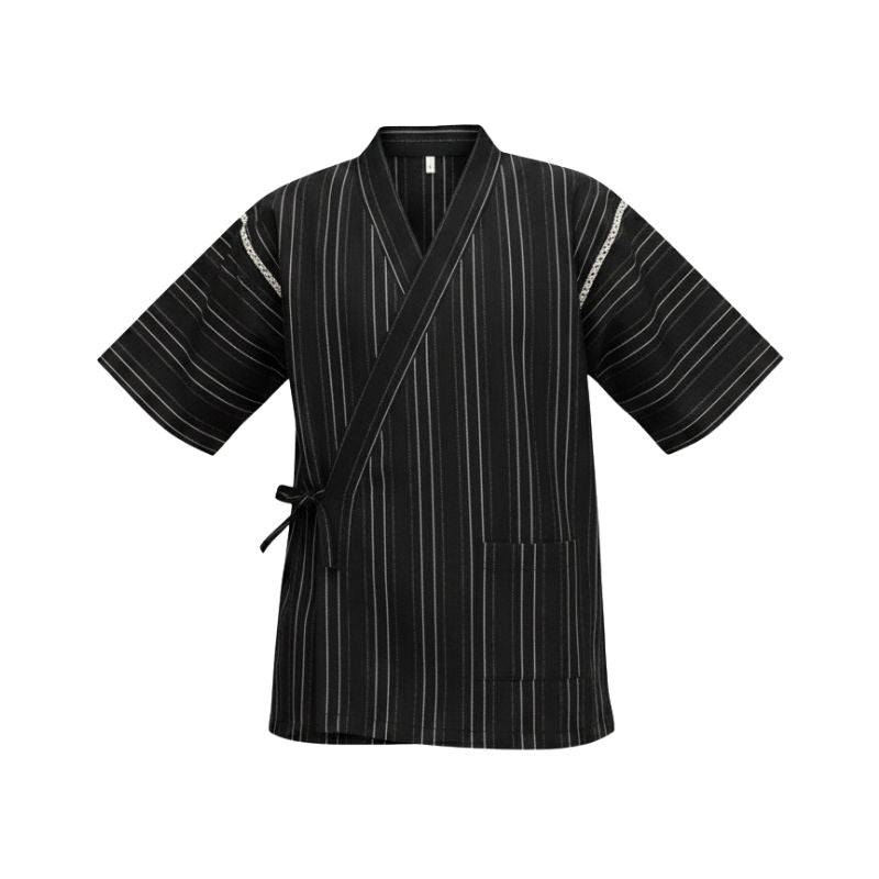 Jinbei Homme Japonais Rayé en Ensemble Veste Et Short