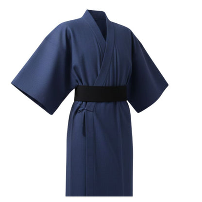 Kimono Japonais Long En Tissu Texturé Avec Ceinture