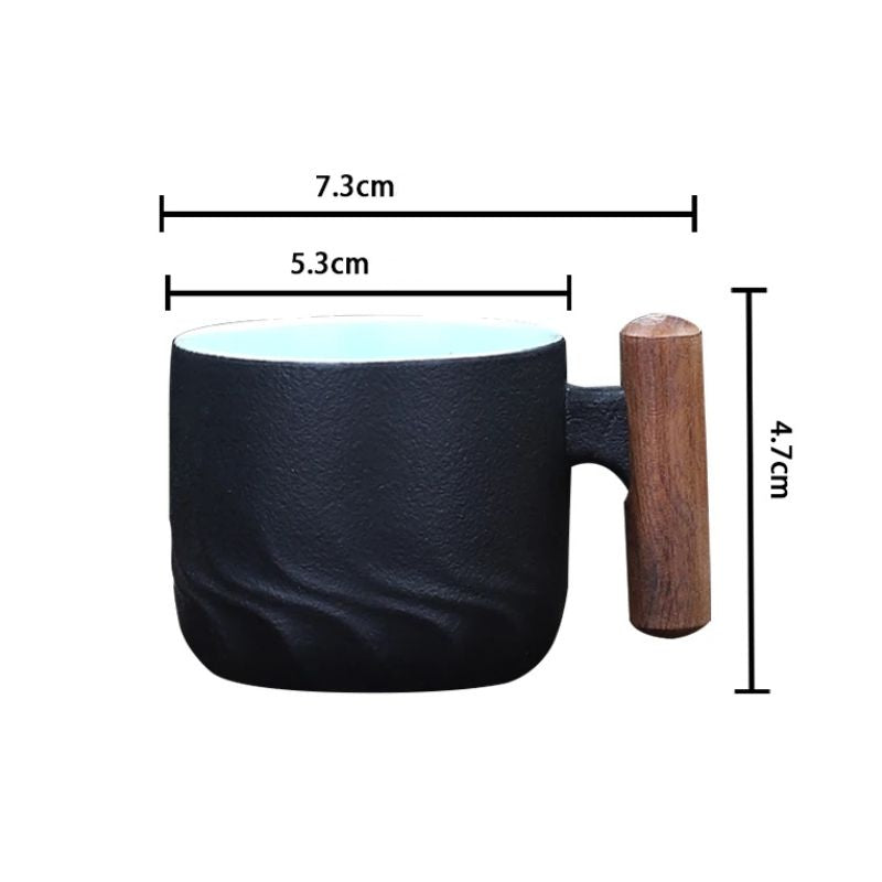 Tasse Japonaise Minimaliste Avec Anse en Bois