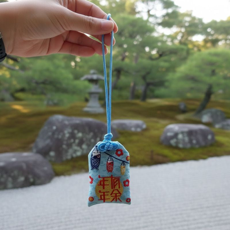 Omamori Japonais Avec Poissons Koi
