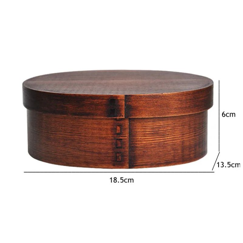 Boîte Bento Japonaise En Bois À Décor Fleuri
