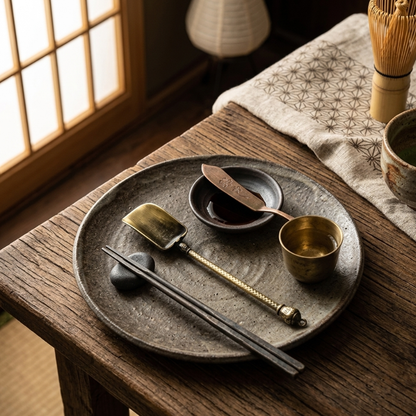 Cuillère Matcha Traditionnelle En Métal Style Vintage
