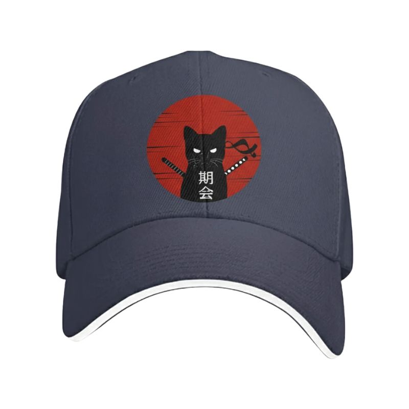 Casquette Japonaise Avec Chat Ninja