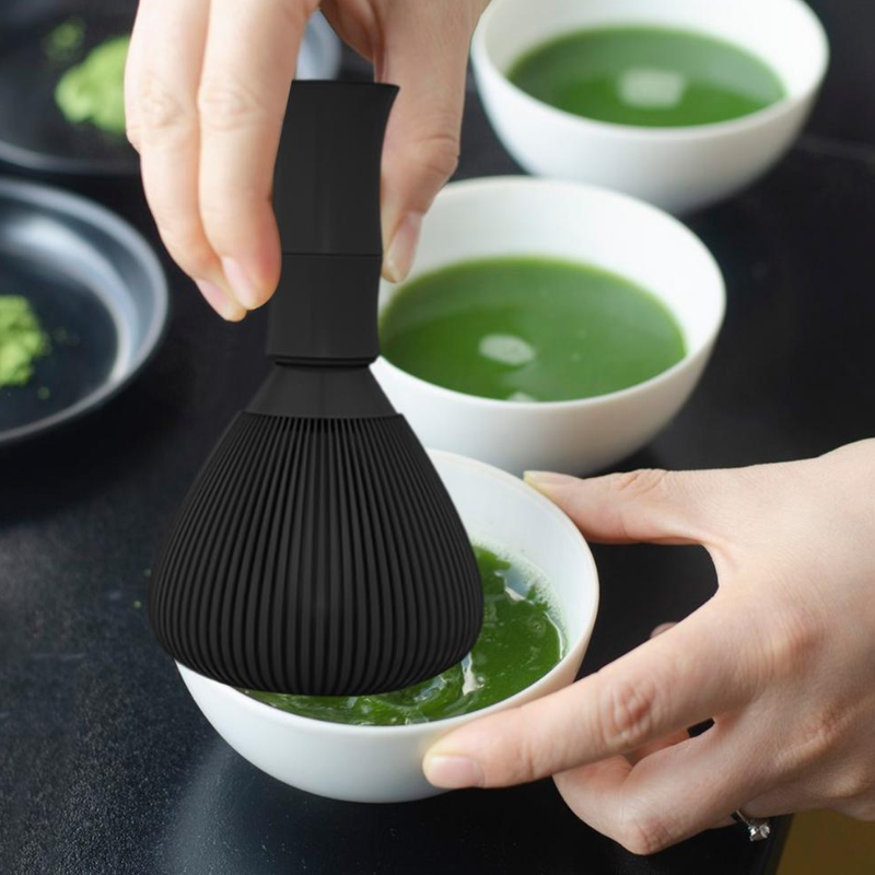 Fouet Matcha En Résine Avec Design Strié