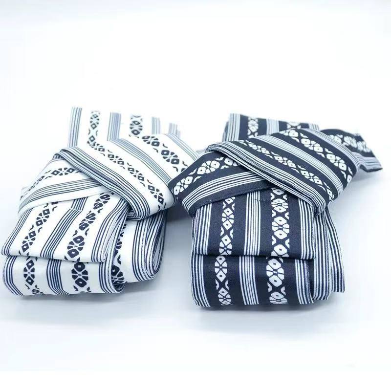 Ceinture Obi En Jacquard Avec Motif Rayé Traditionnel