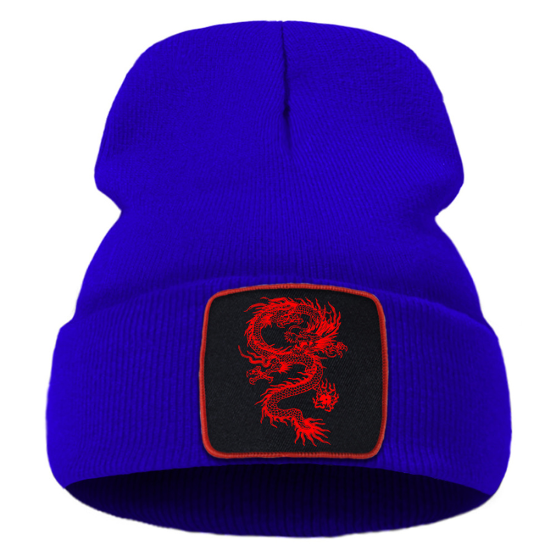 Bonnet Japonais Unisexe Avec Écusson Dragon Rouge