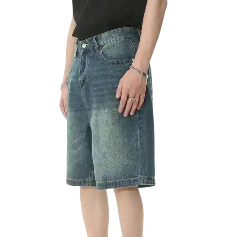 Short Japonais en Jean Homme Coupe Ample