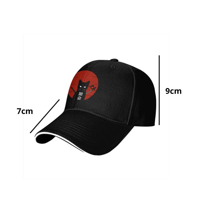 Casquette Japonaise Avec Chat Ninja