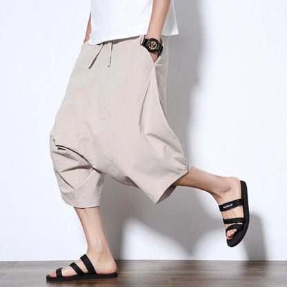 Short Japonais Mode Urbaine En Lin