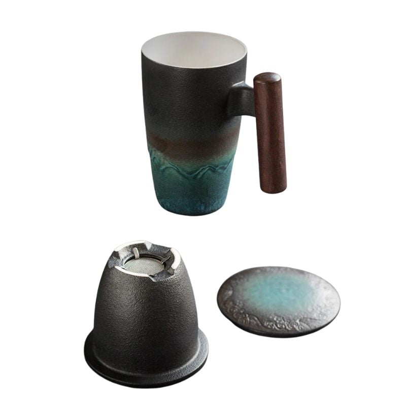 Tasse Japonaise Artisanale Avec Filtre À Thé