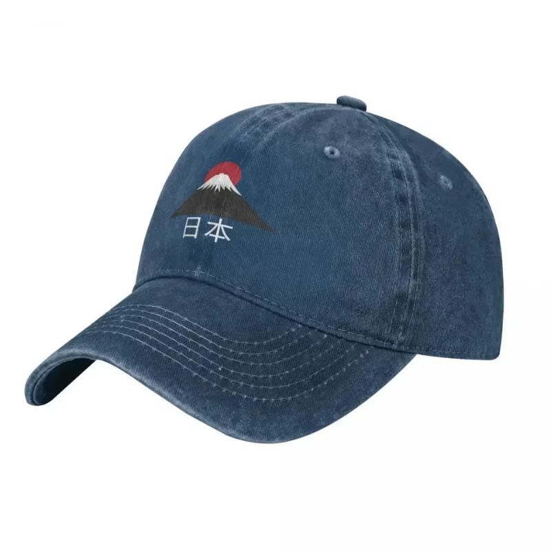 Casquette Japonaise Vintage Avec Broderie Mont Fuji