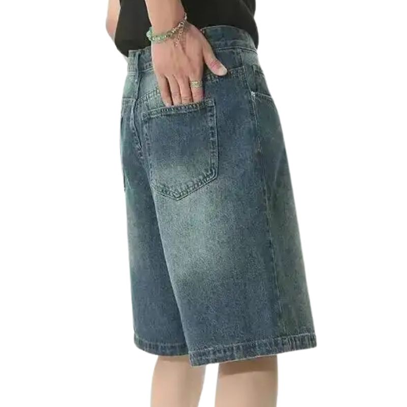 Short Japonais en Jean Homme Coupe Ample