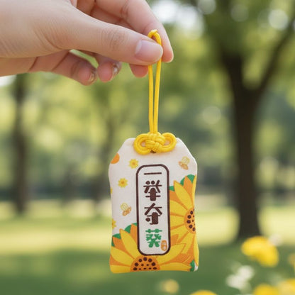Omamori Japonais À Motif de Tournesols