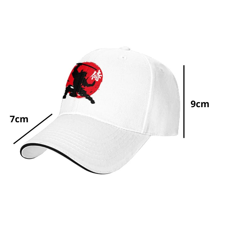Casquette Japonaise Style Ninja Avec Silhouette Guerrier Dynamique