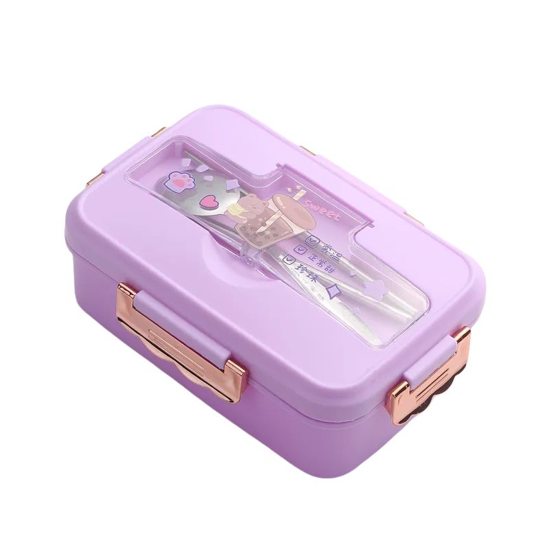 Boîte Bento Japonaise Violette Style Kawaii, Boîte Bento Japonaise 