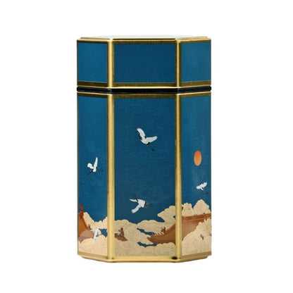 Boîte à Thé Japonaise Hexagonale Bleue, boîte à thé japonaise bleue
