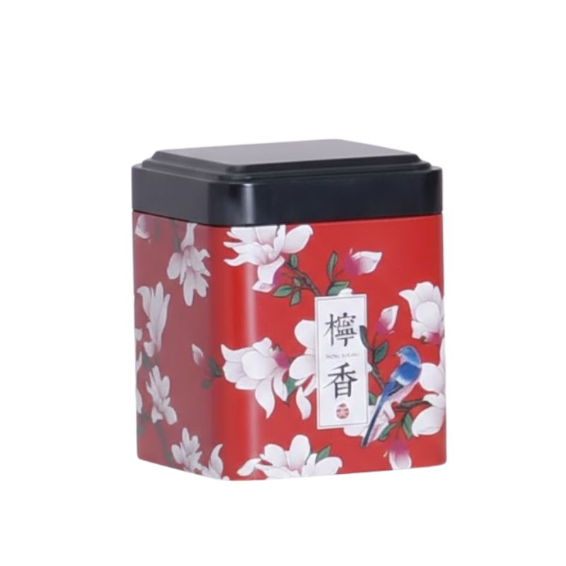 Boîte à Thé Japonaise Rouge à Décor Traditionnel, boîte à thé japonaise rouge