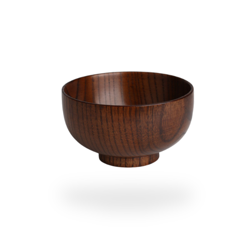 Bol Matcha En Bois Massif Avec Texture Naturelle, Bol Matcha En Bois 