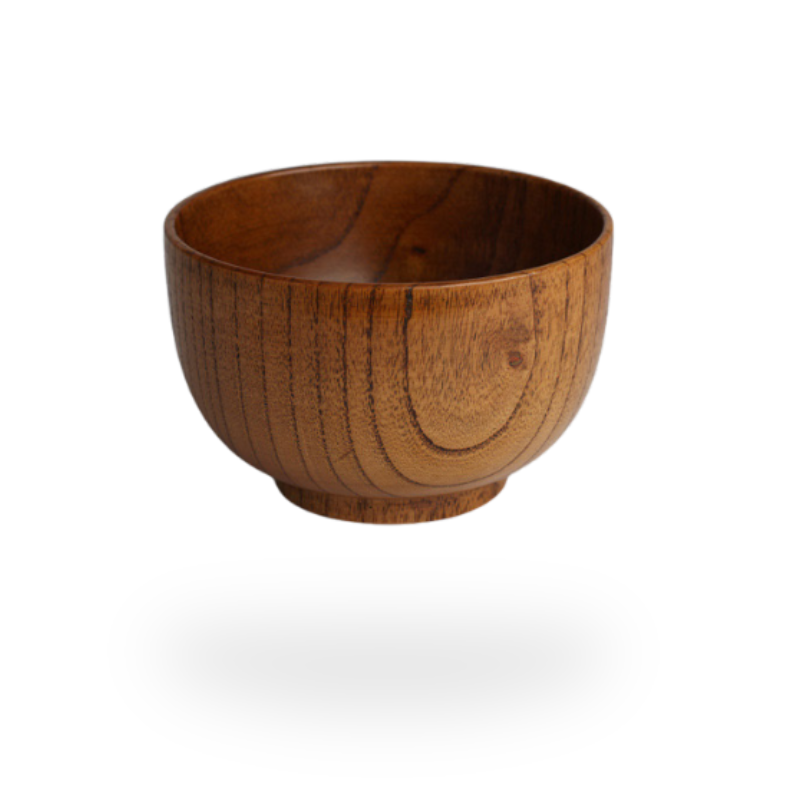 Bol Matcha En Bois Sculpté Avec Finition Lisse, Bol Matcha En Bois 