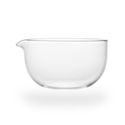 Bol Matcha En Verre Transparent Avec Bec Verseur Et Design Arrondi, Bol Matcha En Verre Transparent