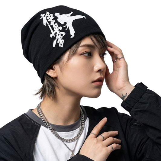 Bonnet Japonais Avec Impression Guerrier Dynamique, bonnet japonais