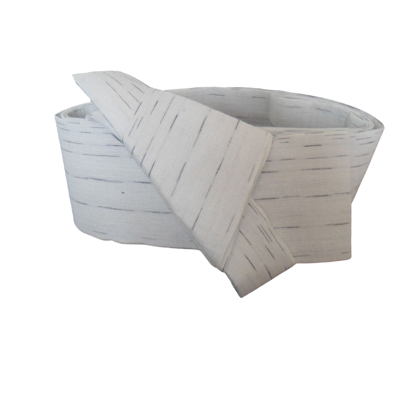 Ceinture Obi Kaku Rayures Fines, Ceinture Obi Blanc