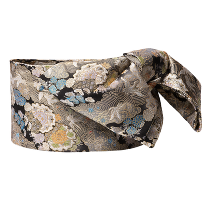 Ceinture Obi Rétro Chic À Motif Fleur Et Vagues Japonaises, Ceinture Obi 