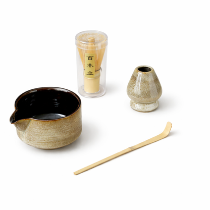 Kit Matcha Pour Préparation Du Thé Vert en 4 Pièces