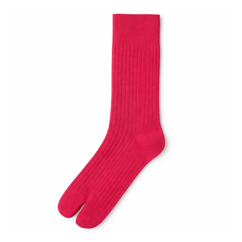 Chaussette Japonaise Style Tabi Moderne Avec Texture Côtelée, chaussette japonaise