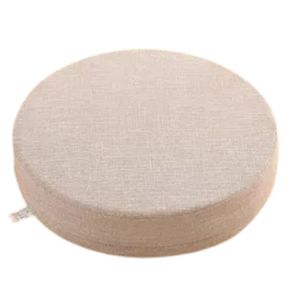 Coussin Japonais Rond En Lin Avec Assise Épaisse, Coussin Japonais Rond Beige