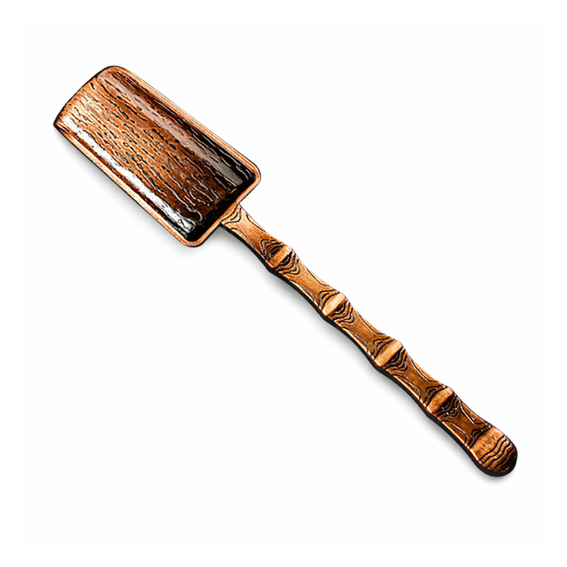 Cuillère À Thé Matcha En Métal Motif Bambou, Cuillère À Thé Matcha 