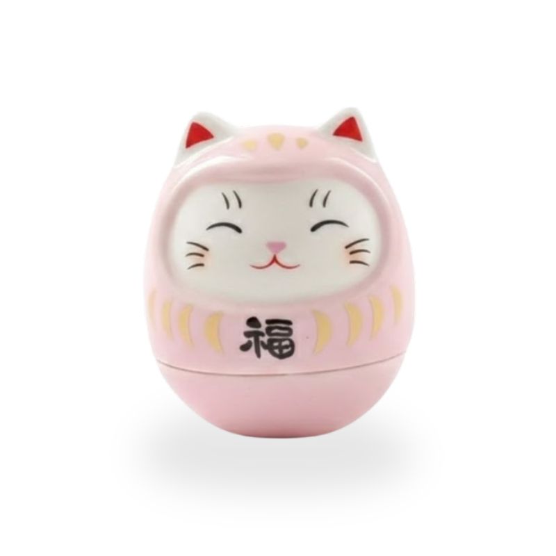 Daruma Mini Chat Souriant, Daruma Mini Chat Rose