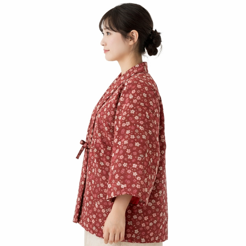 Hanten Femme Traditionnel Japonais En Design Fleuri