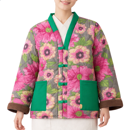 Hanten Femme Rose Floral En Coton Matelassé