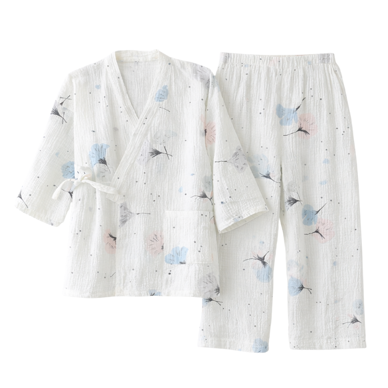 Kimono En Ensemble Pyjama Avec Motifs Pissenlit Délicats
