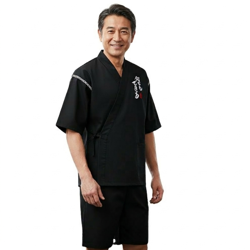 Jinbei Homme Japonais Avec Calligraphie Et Coupe Ample