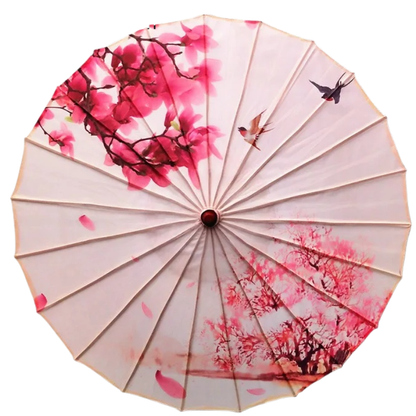 Parapluie Décoratif Japonais Avec Pétales Roses
