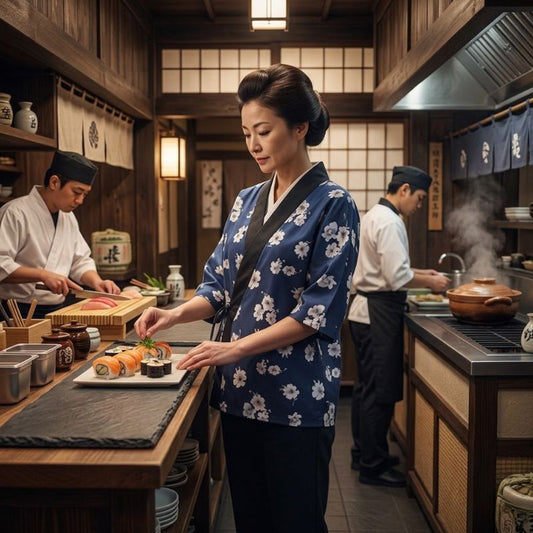 Tablier Japonais À Motif Floral