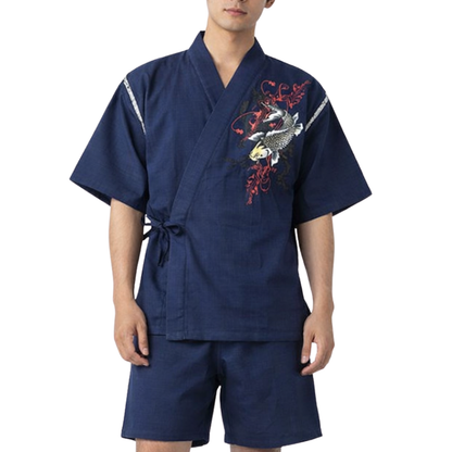 Jinbei Homme Japonais Avec Motif Traditionnel